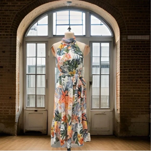 Eliza J Tropical Floral Print Dress Size 12 - Picture 6 of 6